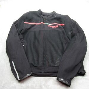 Ducati G Flow Moto Jacket Men 58 2XL Black Mesh Italy Nero Rosso Mesh Armor RARE